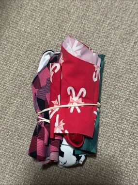 Victoria's Secret Red, Pink & Green Patterned Panty Set